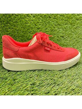 Kizik Prague 2 Womens Size 6.5 Red Cream Athletic Hands Free Shoes Sneakers